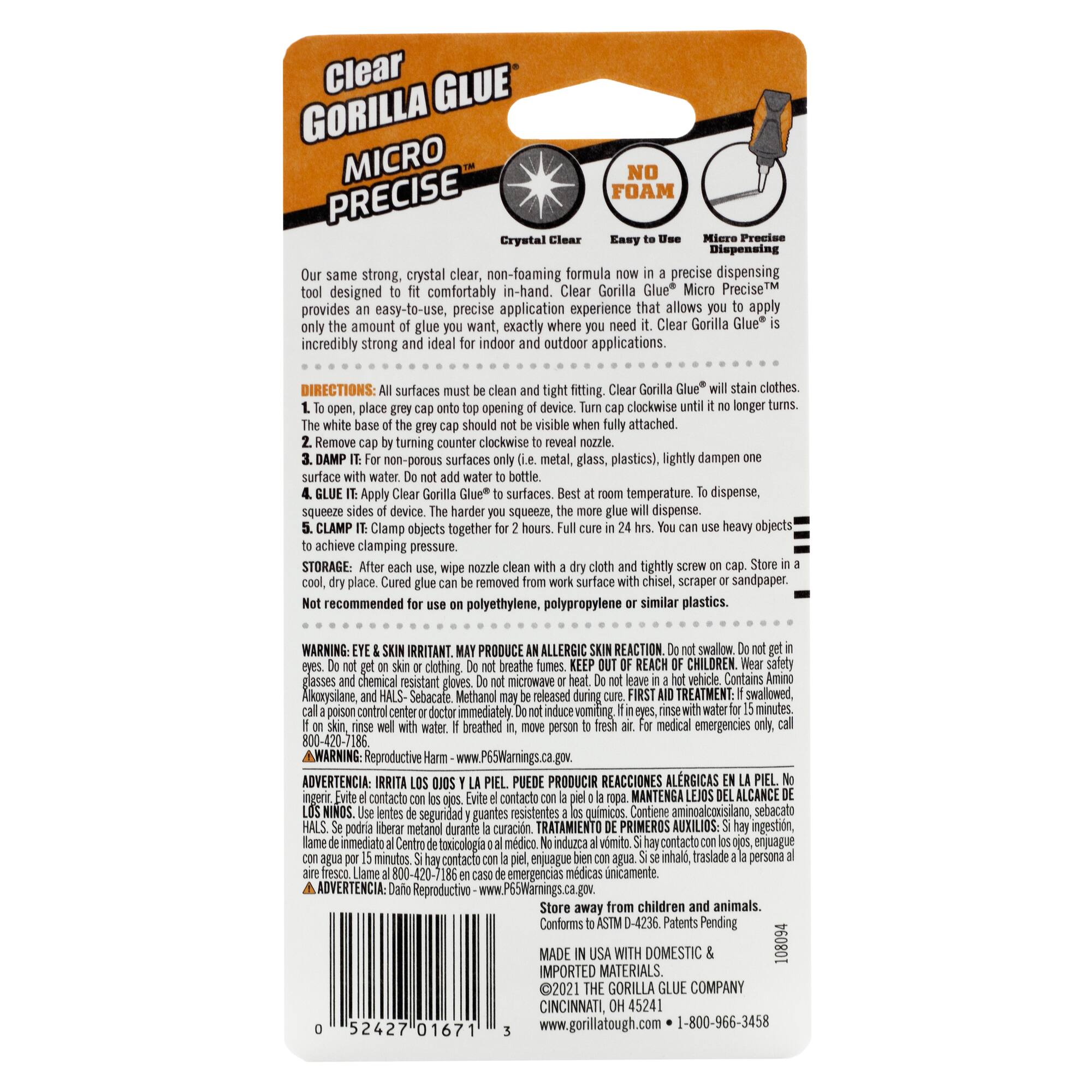 Gorilla® Micro Precise™ Clear Glue